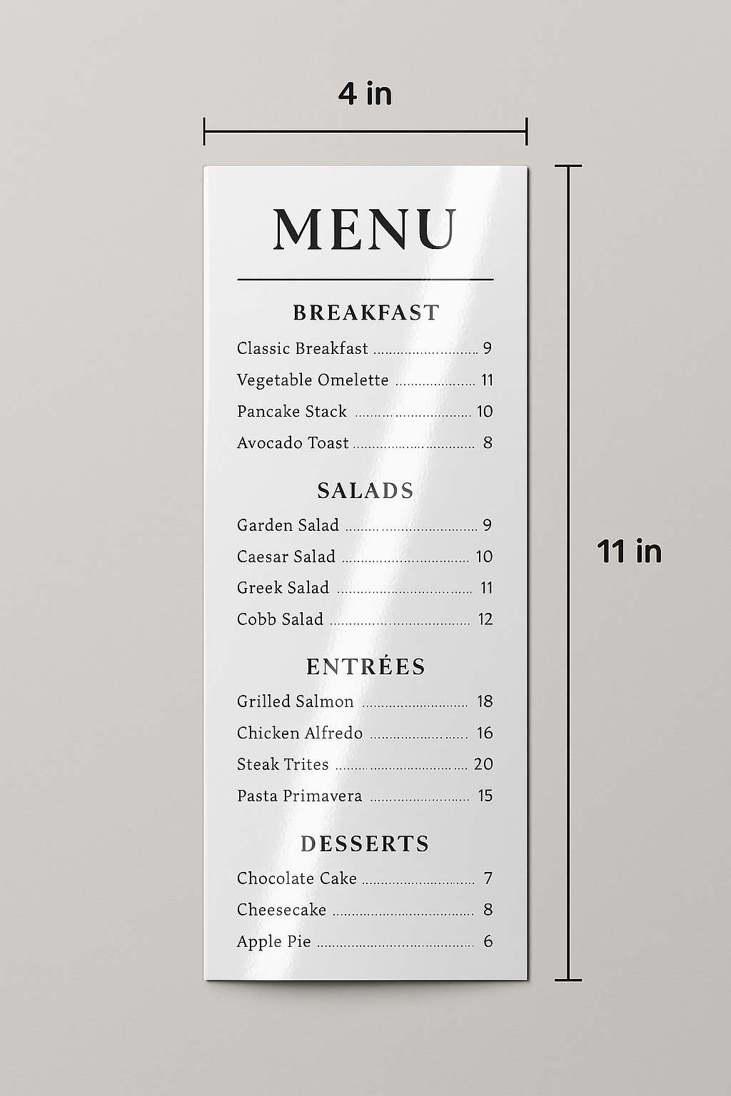 MENUS (4 x 11)