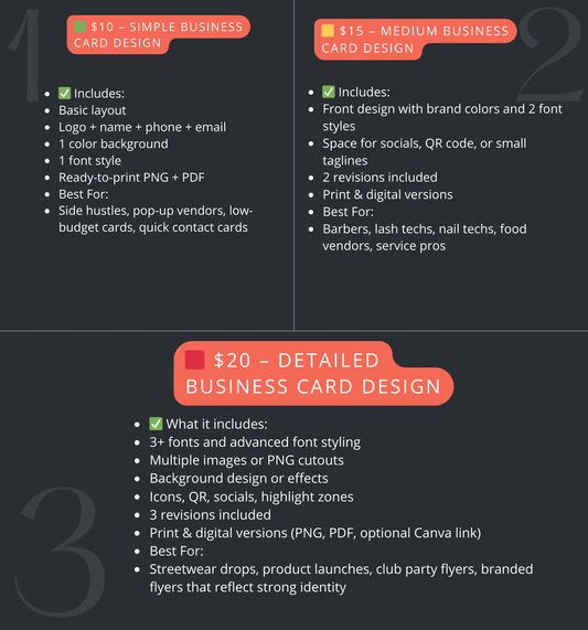 DESIGN for BUSINESS CARDS