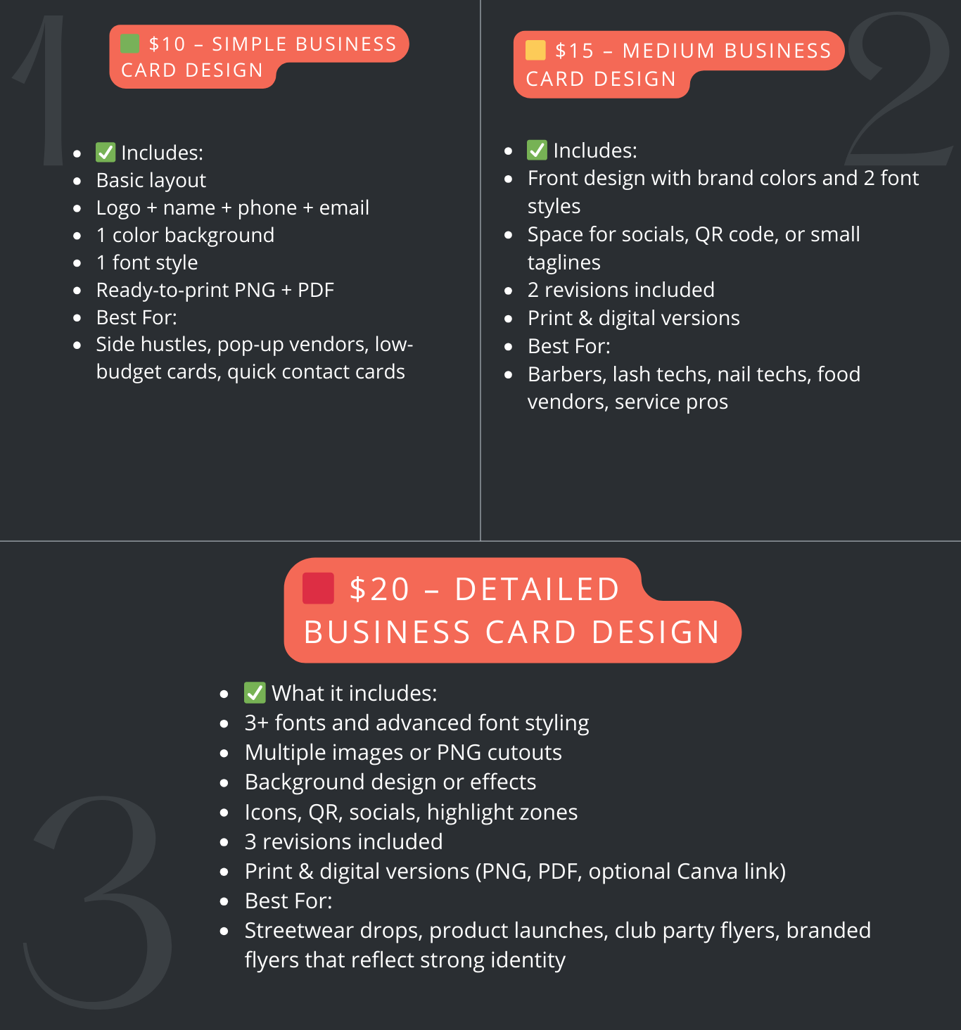 DESIGN for BUSINESS CARDS