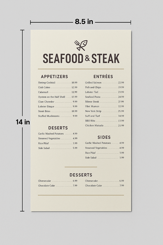 MENUS (8.5 x 14")